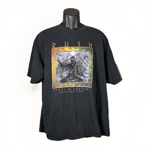 Vtg Rush Snakes & Arrows World Tour 2007 Faded Boxy Black Men’s T-Shirt Size XL